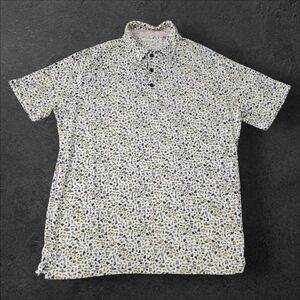 Hawk & Co Performance Golf Polo Shirt Men's XL Party‎ Print Lightweight Stretch